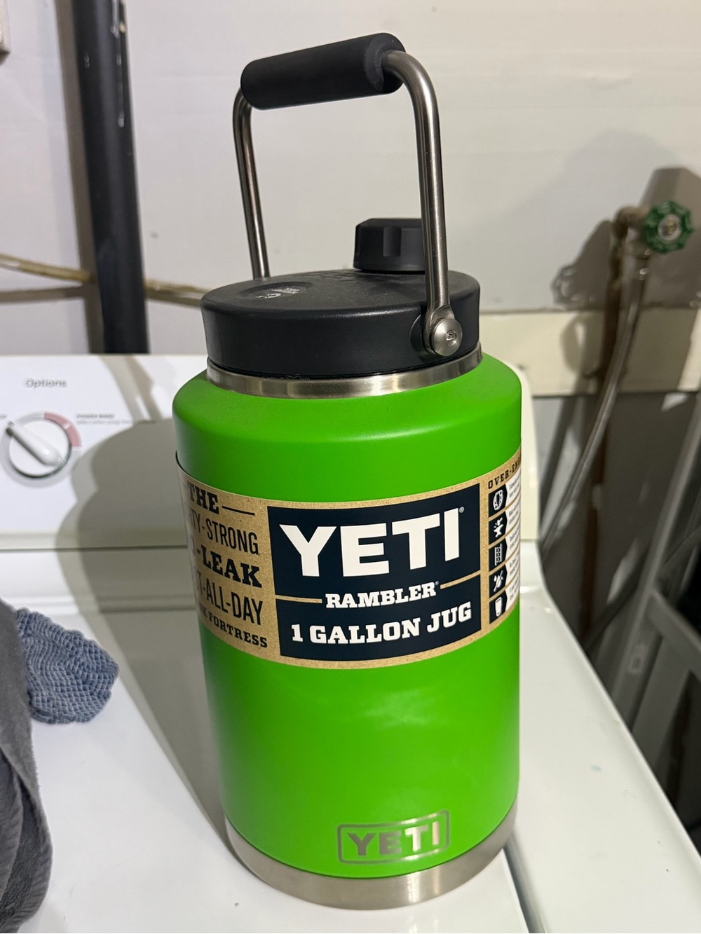 Yeti Rambler 1 Gallon Jug in Bright Lime Green with Black Lid